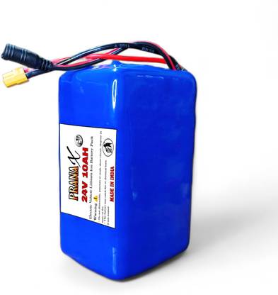 Pranax Rechargeable 24V 10AH Lithium Ion Battery Pack For Electric Cycle & Others EV 10 Ah Battery for Bike