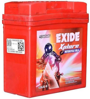 EXIDE XPLORE 12XL5L-B 5 Ah Battery for Bike
