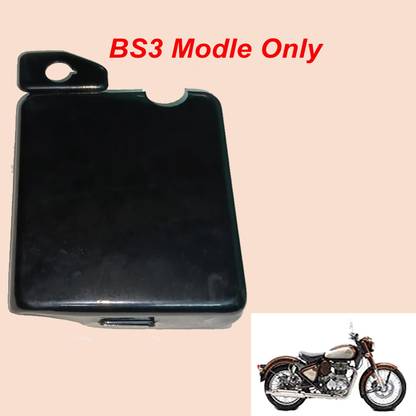 GOLSM BS3 Vehicle Battery Cover Black For Royal Enfield Classic Chrome 14 Ah Battery for Bike