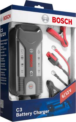 BOSCH C3 Battery Charger - 0 Ah Battery for Car & Bike