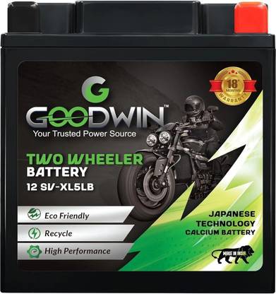 Goodwin International Goodwin Two Wheeler Battery 12 GW-XL5LB, 12 Months Warranty 5 Ah Battery for Bike