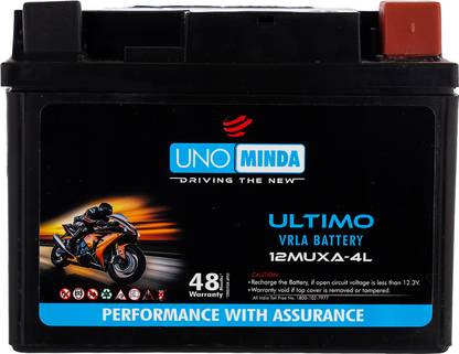 UNO MINDA 12MUXA-4L# 3 Ah Battery for Bike