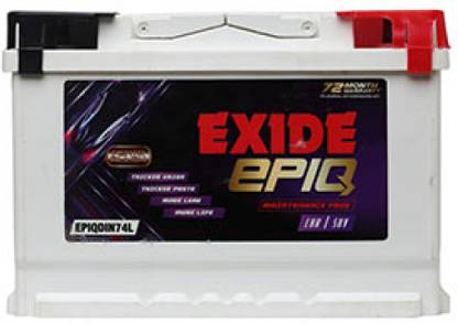 EXIDE EPIQ DIN74L 74 Ah Battery for Car