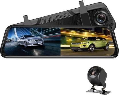 QAWACHH Universal 10'' Touch Screen Car 1080P HD Rearview Mirror Dash Cam Camera Video Recorder Reverse Assist Camera System