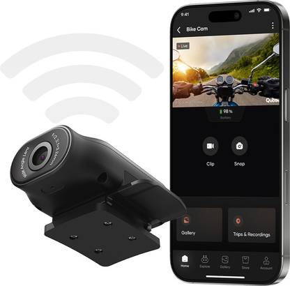 Qubo Smart Bike Cam Pro| 2K 3MP| NightPulse Vision| 2000mAh| 124? FOV| IP66 Rated In-bike Camera System