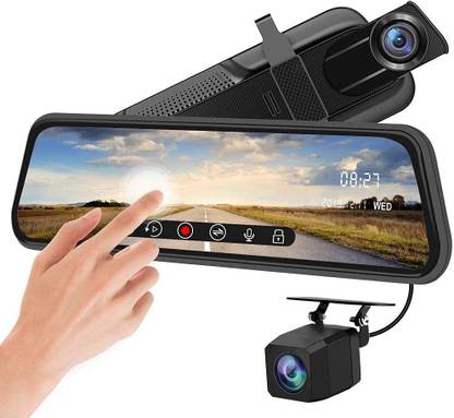 ROCKTECH Full HD Mirror Dash Camera for Car with 10" Touch Screen Reverse Assist Camera System