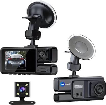 Maizic Smarthome Labial 3 Channels Dash Camera | 3MP 1296P FHD Front & Rear Inside Loop Recording Dashboard, In-car Camera System