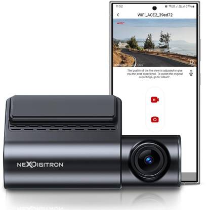 NEXDIGITRON ACE2 DashCam, Real 2K 1440P, Voice Control, Super-Capacitor,F1.8 6G Lens In-car Camera System
