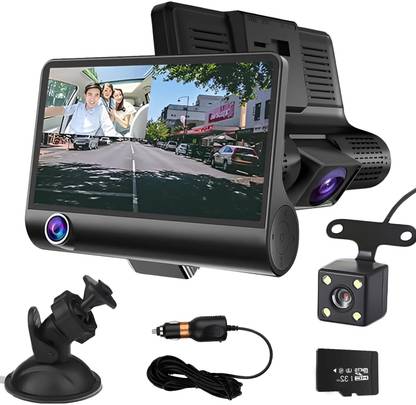 FABTEC 3Lens HD 1080P Car Dashcam with Night Vision|G-Sensor|Parking Assistance|SD CARD Dashboard, In-car, Reverse Assist Camera System