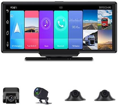 AUSHA 360 Degree 4-Cam Recording Android Dash Cam with 10.26" Touch Screen, In-car Camera System