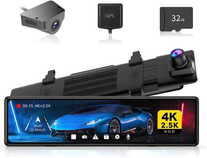 Redtiger 4K Front + 2.5K Rear 11'' UHD Full Touch Screen Reverse Assist Camera System
