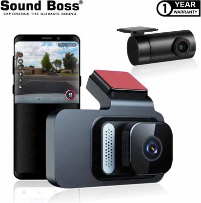 Sound Boss 2.5K DashMate 1000 Dual vision|3.0 LCD Display|WiFi|G-Sensor|Emergency Record| Reverse Assist Camera System