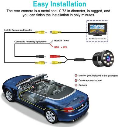 LOVMOTO Car HD Rear View 8 Led Camera Night Vision Reversing Back For Io-niq Car HD Rear View 8 Led Camera Night Vision Reversing Back For Io-niq Parking Sensor