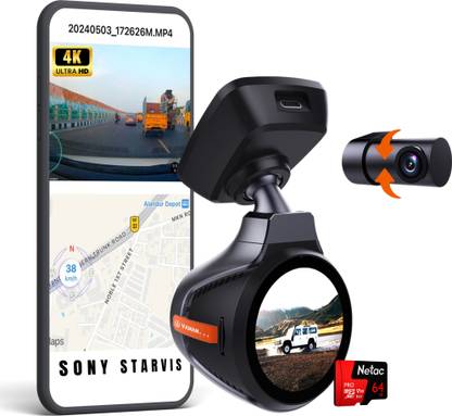 VAHAN VUE 4K Dash Camera | Sony STARVIS | 2160P | 1.66” Screen | Wi-Fi | GPS | Mobile App Reverse Assist Camera System
