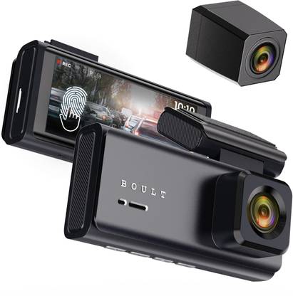 Boult Cruisecam X3 Front & Rear Cam, 3.7" Touch LCD, GPS Tracker, Collision Detection Reverse Assist Camera System