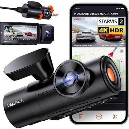 VANTRUE Vantrue N4 Pro 3 Channel 4K WiFi Dash Cam, STARVIS 2 IMX678 Night Vision, Reverse Assist Camera System