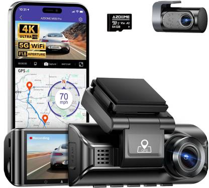 Azdome M550 PRO 2CH|4K 5G WiFi Dash Cam|4K+1K Dual Dash Cam|Built-in GPS| Reverse Assist Camera System