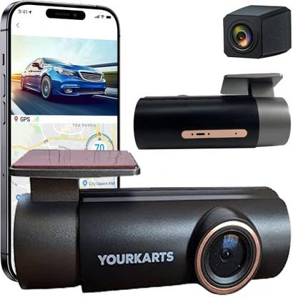 YOURKARTS.COM YOURKARTS.COM L33 Plus Dual 1080P Dashcam - App, GPS, G-Sensor & Loop Recording Dashboard Camera System