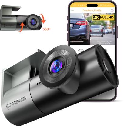 CrossBeats RoadEye Neo 2MP FHD Dashcam|360 Front Cam|170 Wide Angle|G-Sensor|WiFi & App In-car Camera System
