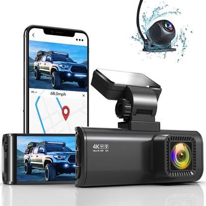 Redtiger 4K Dual Dash Cam Built-in Wi-Fi GPS Front 4K/2.5K & Rear 1080P for Cars Reverse Assist Camera System