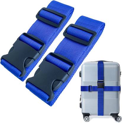 Hybrid Motors Adjustable Luggage Straps Suitcase Belts Travel Bag Accessories Blue Vehicle Cargo Net