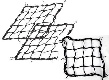 BLP 15"x15" Cargo Net, Heavy Duty Bungee Net Stretches to 30"x30" 3 Pack of 3 Vehicle Cargo Net