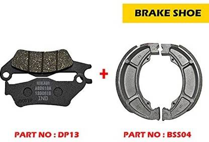 nikavi Front & Rear (Combo) Brake Pad + Brake Shoe Set for Suzuki GS150R (DP13+BSS04) Vehicle Disc Pad