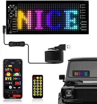 AutoBizarre 7 x 3 Inches Flexible IP65 Waterproof DIY Customizable LED Matrix Panel Display Screen Sign Board with Mobile App and Remote Hardwire Kit