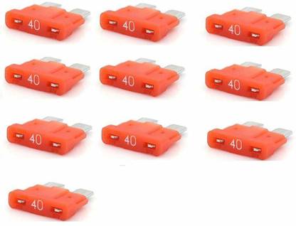 PBROS 10 Pieces Standard Size Blade Fuse -40 AMP-(Color-Orange,Pack of 10) Vehicle Fuse