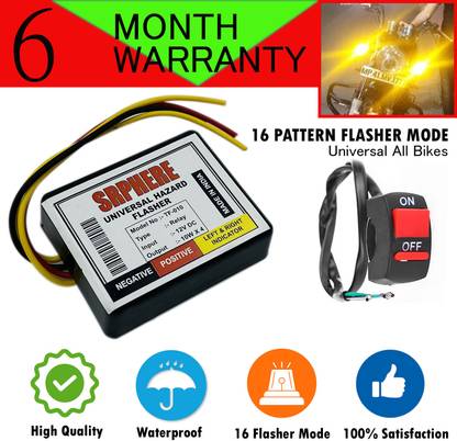 SRPHERE Front, Rear Flasher Indicator Light for Universal For Bike Universal For Bike