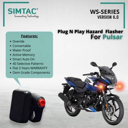 SIMTAC Front, Rear Flasher Indicator Light for Bajaj Pulsar 150, Pulsar 220, Pulsar 180, Pulsar 135