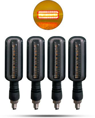 Autofledge Set of 4 Bike Front, Side, Rear DRL LED Light Indicator Turn Signal Light Headlight Car, Motorbike, Truck, Van LED (12 V, 10 W)