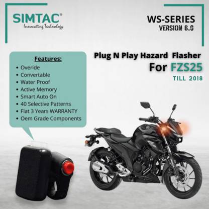 SIMTAC Front, Rear Flasher Indicator Light for Yamaha FZ 25