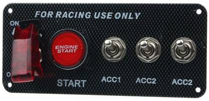BNF DC 12V Ignition Switch Panel For Racing Car LED Lever, Engine Start Button Smart Switch