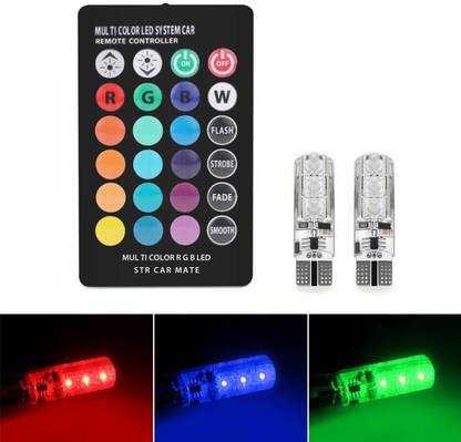 Kingsway T10 LED Parking Bulb Light with IR Remote, Multicolor Changing Flashing Light - License Plate Light Car, Motorbike, Van, Truck LED (12 V, 1.2 W)