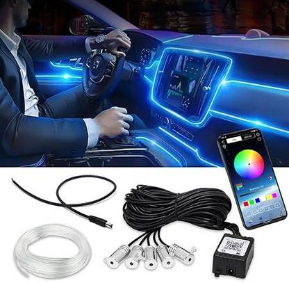 CCE RGB Sound Active Car Dashboard Lighting Kit Wireless Bluetooth APP Control Dash Light Car LED (12 V, 75 W)