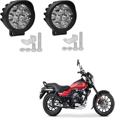 ROYAL AUTO MART Waterproof Round 9 Pearls LED Lights_L1-04 Headlight Motorbike LED for Bajaj (12 V, 15 W)