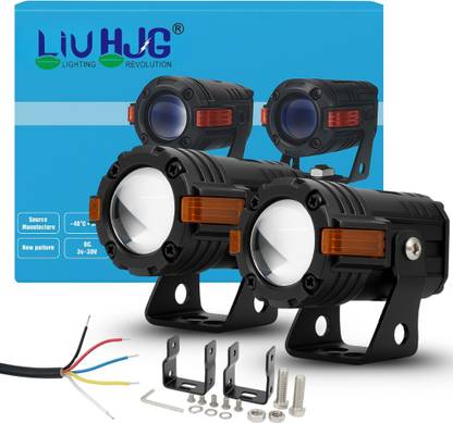 LIU HJG Future Eye 80W LED Fog Light Yellow/White with Red Devil Eye DRL + Indicators Fog Lamp Car, Motorbike, Truck, Van LED (12 V, 80 W)