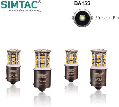 MOTOLURGY - SIMTAC 360 LED INDICATOR BULBS ( Fitment Type - Straight Pins ) Indicator Light Motorbike LED for Royal Enfield (12 V, 3 W)
