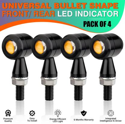 MIKANIX Front, Rear LED Indicator Light for Universal For Bike Universal For Bike