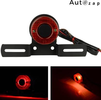 Autozap Universal Motorcycle Round Shape LED Tail Light with License Plate Holder Tail Light Motorbike LED (12 V, 5 W)