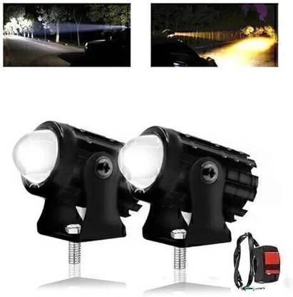 CARZEX Mini Yellow/White LED Fog Light for bike, scooty,cars Fog Lamp Motorbike LED (12 V, 36 W)