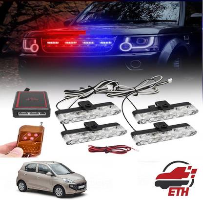 ETH Car Police Light 4 X 4 LED With Wireless Remote (ETH77) Back Up Lamp Car, Van, Truck LED (12 V, 55 W)