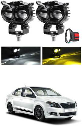 PRTEK Mini Drive Led Fog Light Projector White/Yellow with Turn On/Off Switch, R_38 Headlight Car, Motorbike LED (12 V, 55 W)