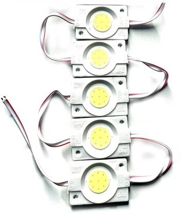 StrawHat 12 Volt 2.4 Watt DC Coin LED Module Light Lamp For Multipurpose Use(5 Pcs,White) Interior Light Car, Motorbike LED (12 V, 2.4 W)