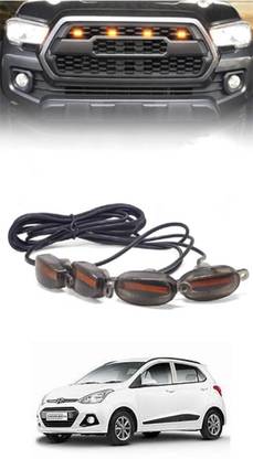 Etradezone 4 Pieces Smoked LED Lens Front Grille Running Light Grand i10 Headlight Car LED for Hyundai (12 V, 24 W)