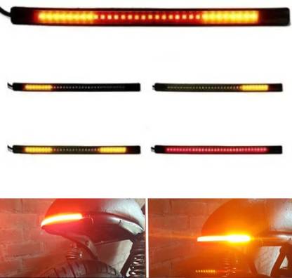 Autozap Strip Tail Brake Stop Turn Signal 32 LED 8" Flexible led Light for Motorcycle Indicator Light Motorbike LED (12 V, 5 W)