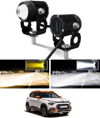 ABJD Twin Mini LED Lights High/Low Beam Amber and White For C3 Citroen 2023 Fog Lamp Car, Motorbike, Truck, Van LED for Citroen (12 V, 55 W)