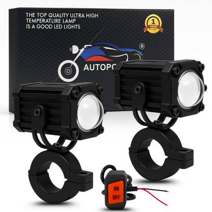 AutoPowerz Universal HK Motorcycle LED Spotlight Headlight three color LED Lens Fog Lamp Motorbike LED (12 V, 30 W)