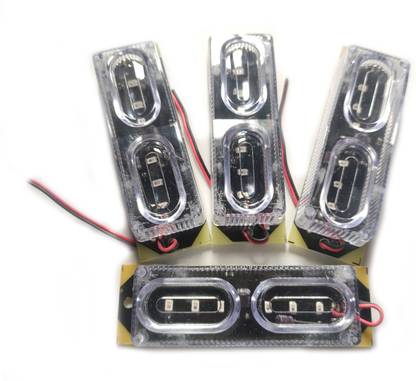 yentel (Pack of 4) Blinking red blue 12 Volt Led Lights Warning flasher Front/Rear Led Interior Light Motorbike, Van, Truck, Car LED (12 V, 12 W)